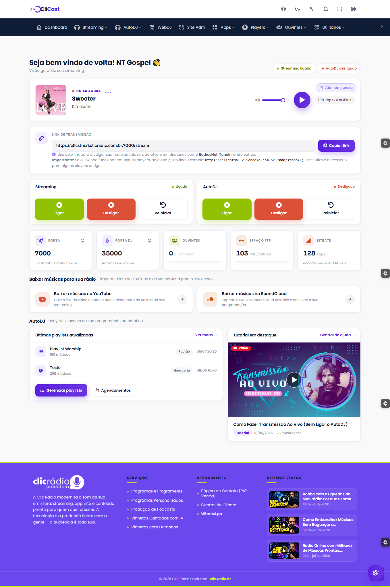 Painel de Controle Central (Dashboard)
